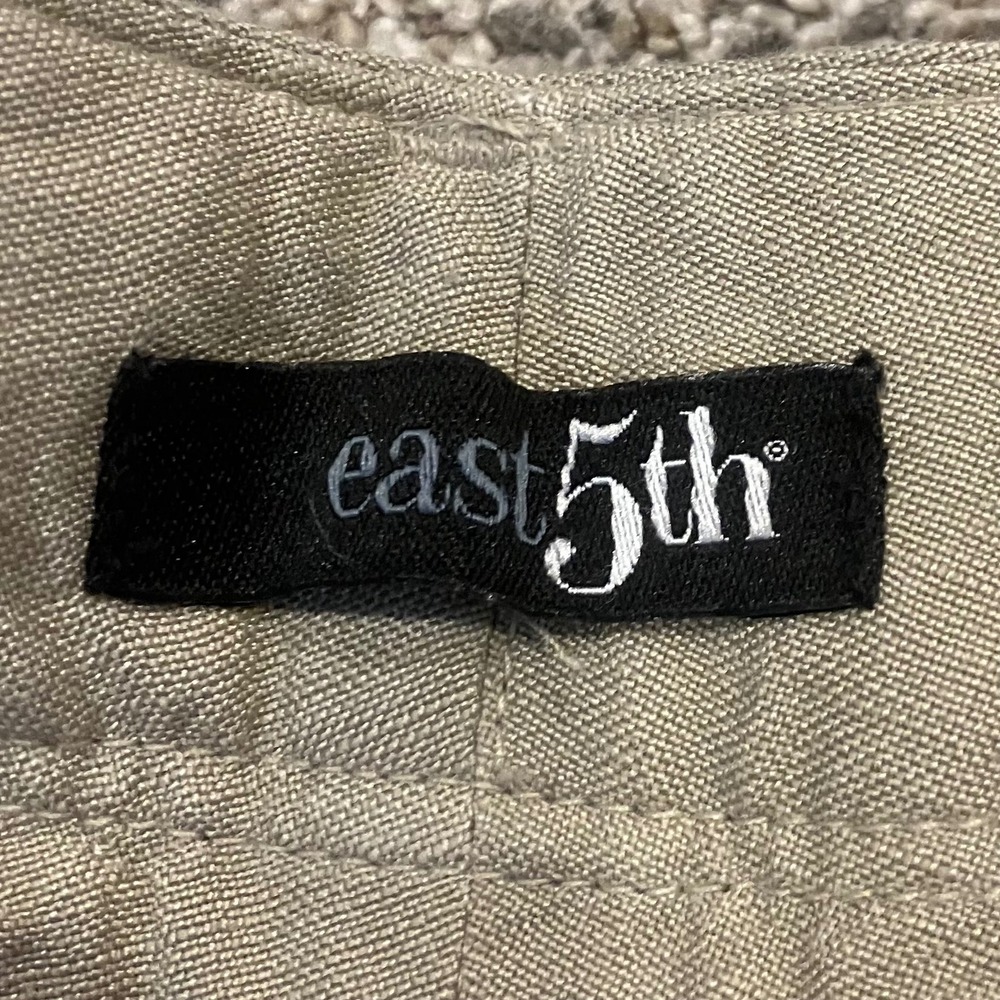 East 5th Womens 8 Tan Linen Rayon Blend Wide Leg Tie Waist Dress Pants Safari - Picture 3 of 9